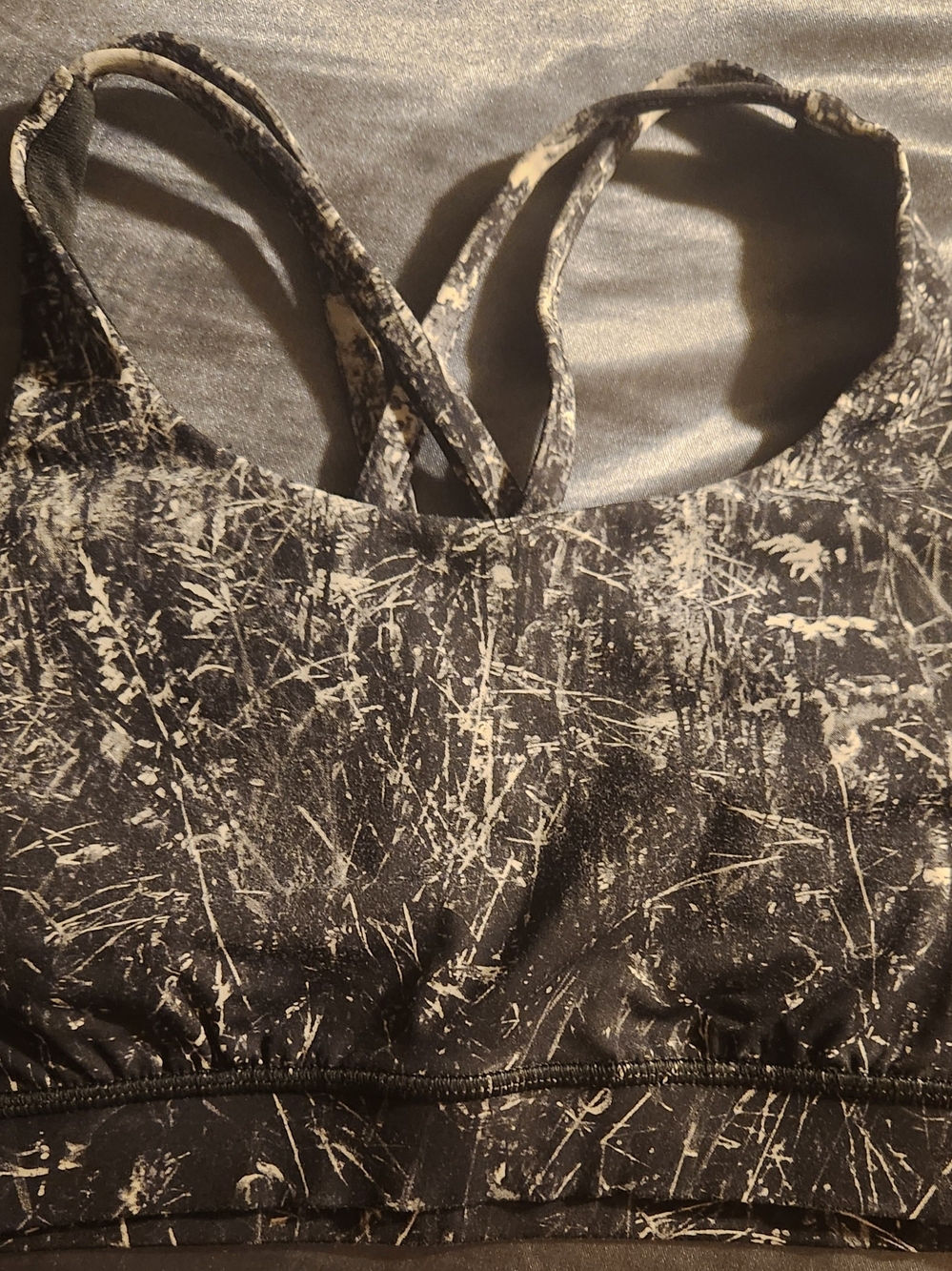 lululemon athletica Black and White Abstract Print Sports Bralette